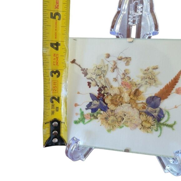 Vintage Kunsthandwerk Aus Osterreich Pressed Flower Art Work - Picture 6 of 7